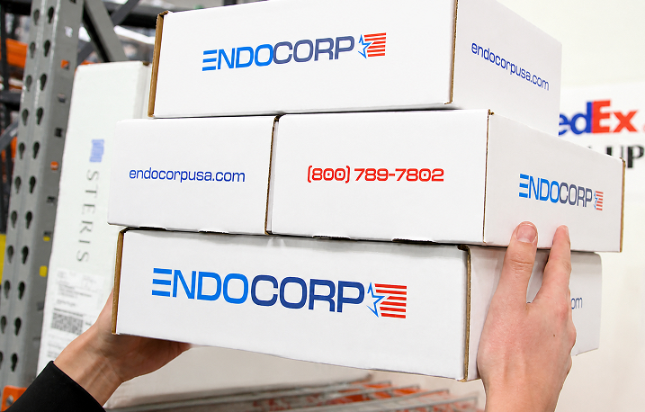 ENDOCORP parts shipping boxes