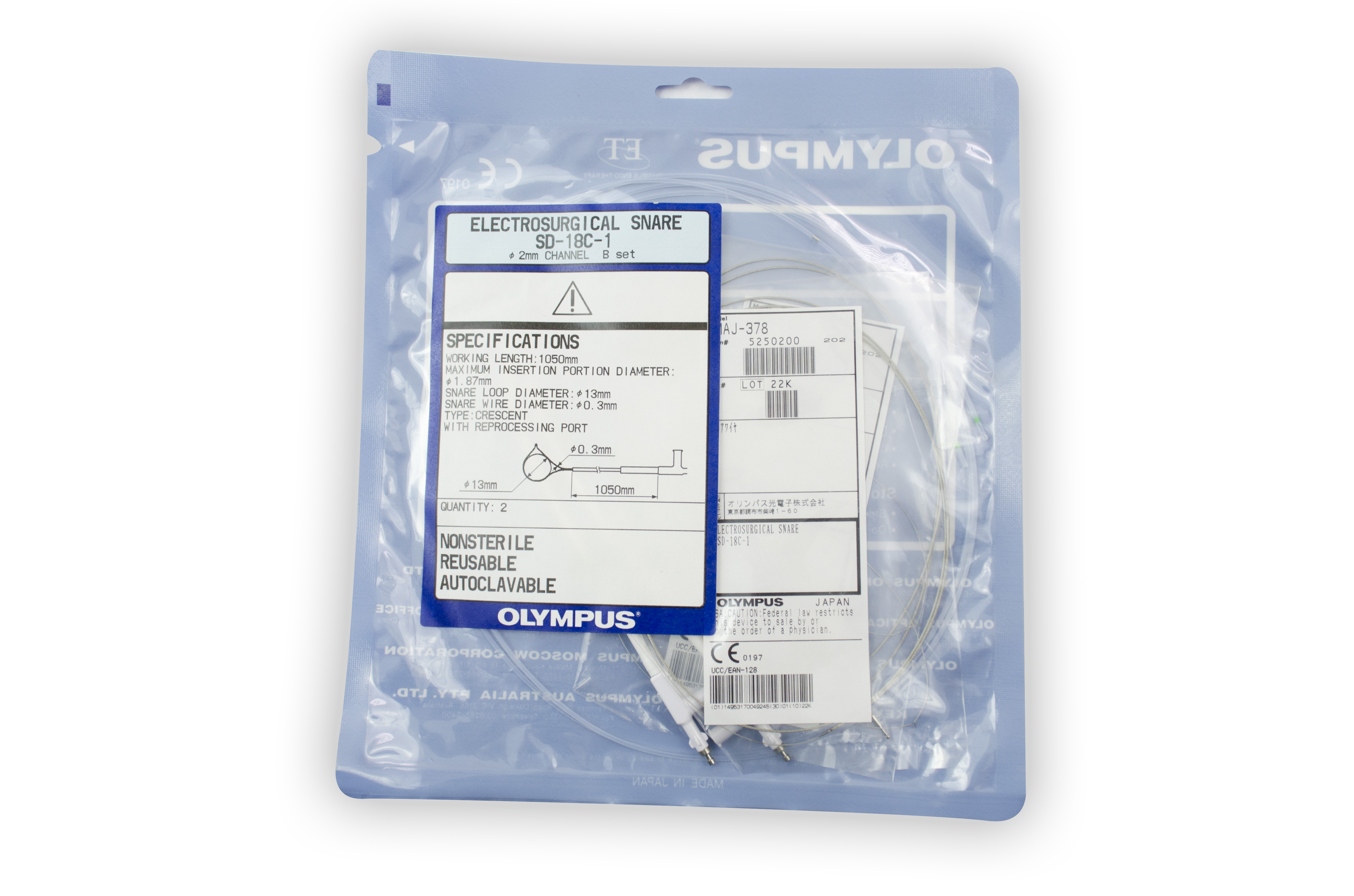 Olympus Reusable Diathermy Snare - SD-18C-1 (Pack of 2)
