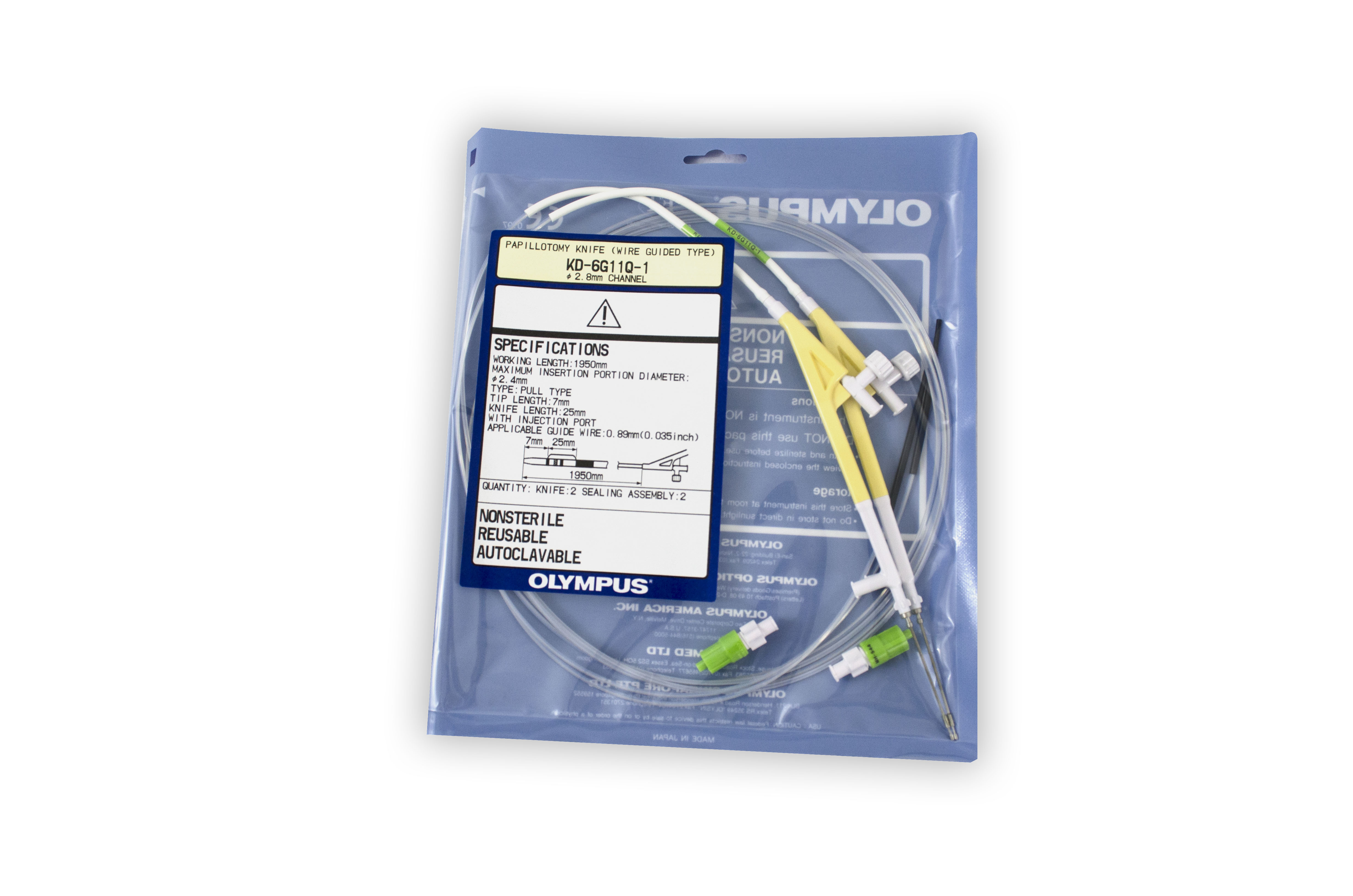Olympus Reusable Sphincterotome - KD-6G11Q-1  (Set of 2 Knives, 2 Sealing Assembly)