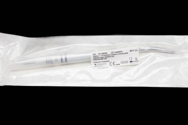 [Out-of-Date] Disposable Diego Powered Dissector Blade, Irrigating, Serrated, 4mm Dia, Concave 15deg - 70138004 [1/Bag]