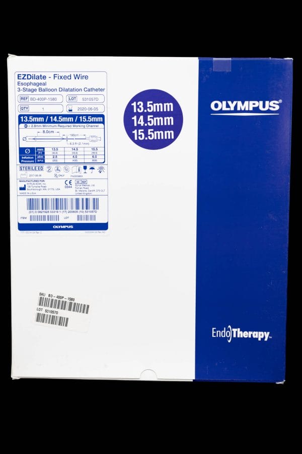 [Out-of-Date] Disposable 3-Stage Balloon Dilation Catheter, Esophageal, EZDilate- Fixed Wire, 13.5 mm/ 14.5 mm/ 15.5 mm, 8.0 cm Long Balloon, > or Equal to 2.8mm Min. Required Working Channel - BD-400P-1580 [1/Box]