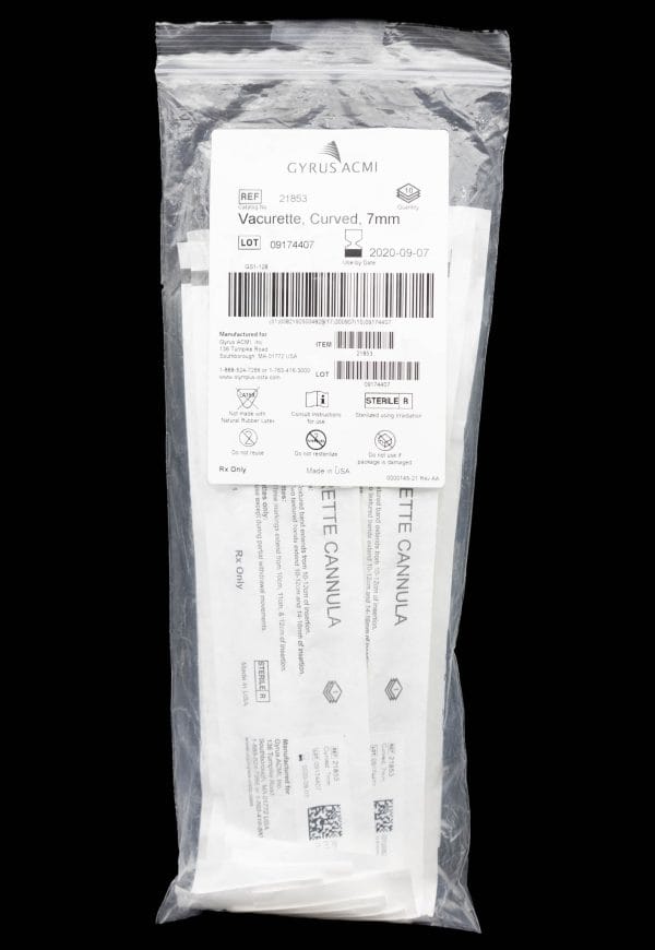 [Out-of-Date] Disposable Vacurette Cannula, Curved, 7mm - 21853 [10/Bag]