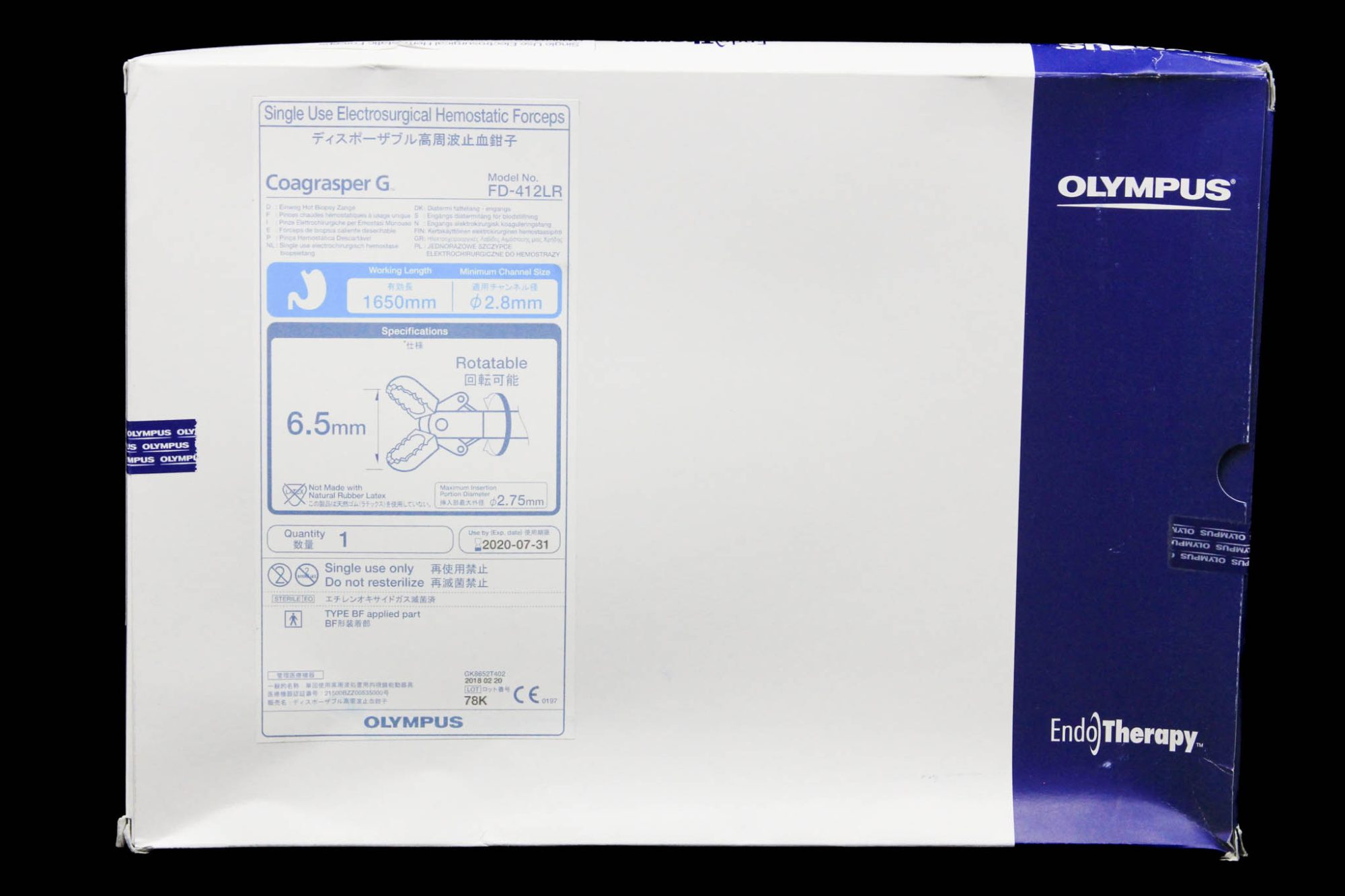 Electrosurgical Hemostatic Forceps FD412LR [1/Box] ENDOCORP