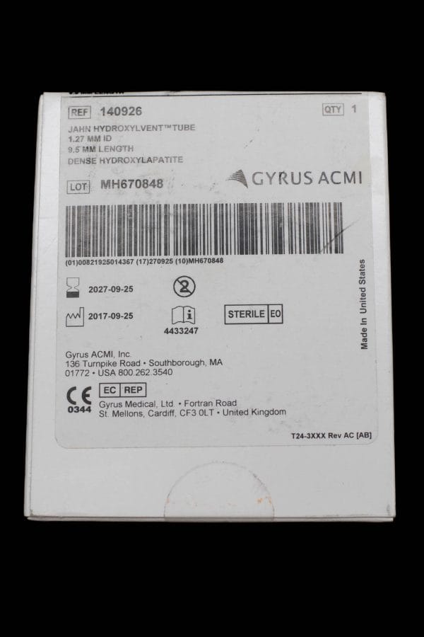 [In-Date] Disposable Jahn Hydroxylvent Tube, 1.27 mm I.D., 9.5 mm Length, Dense Hydroxylapatite - 140926 [1/Box] - Image 2