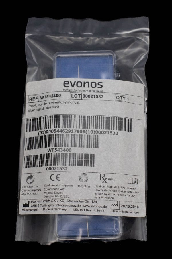Reusable Probe, Acc. To Bowman, Cylindrical, Silver Plated, size 00/0 - WT543400 [1/Bag]