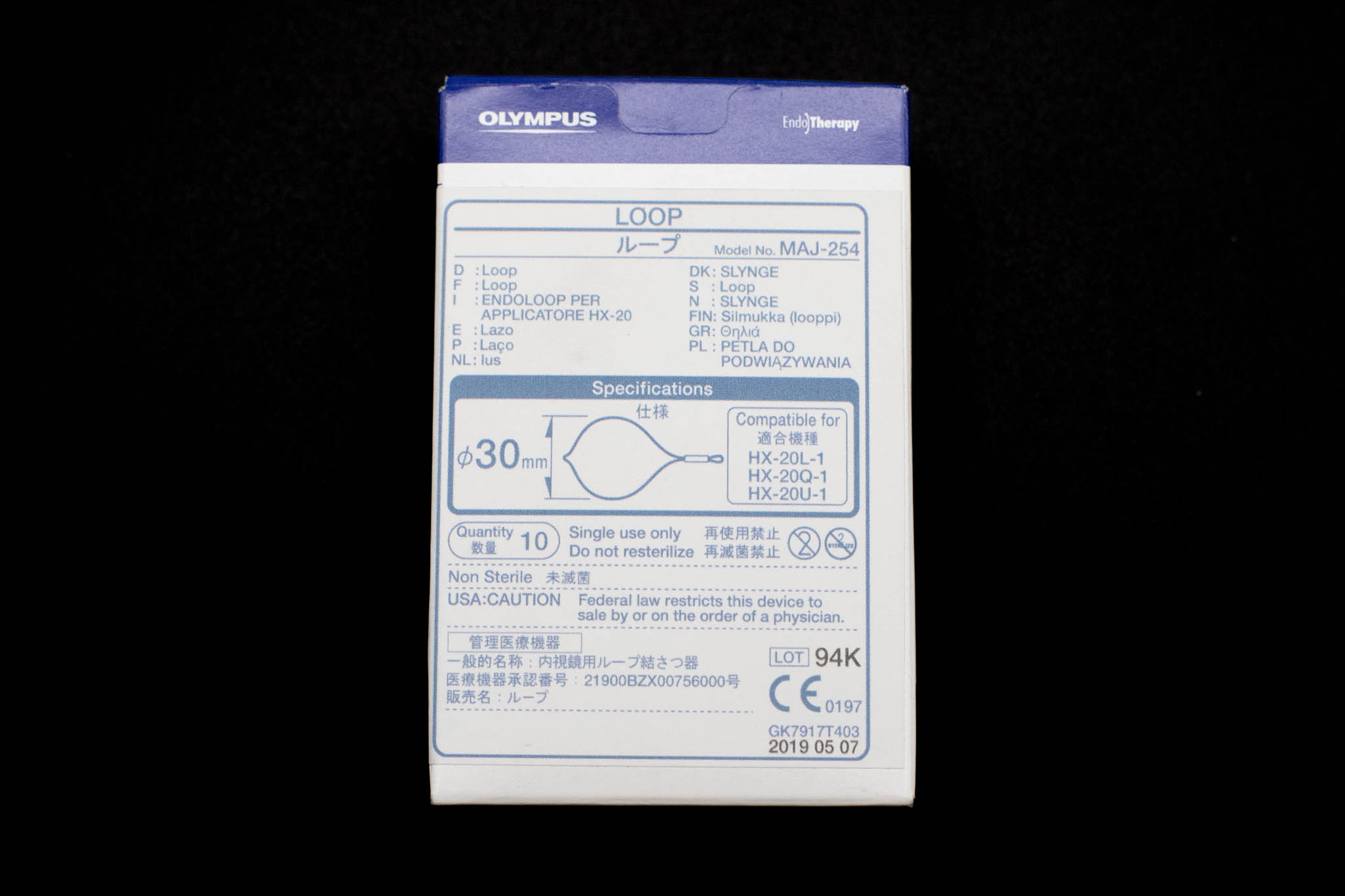 Clip Fixing/Ligating Device Loop MAJ254 [10/Box] ENDOCORP